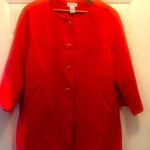 NWOT! Women’s, Coral Orange, 3/4 Sleeved, Carmen Jacket! Size Large. Retail $150